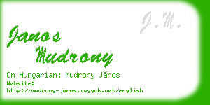 janos mudrony business card