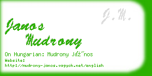 janos mudrony business card